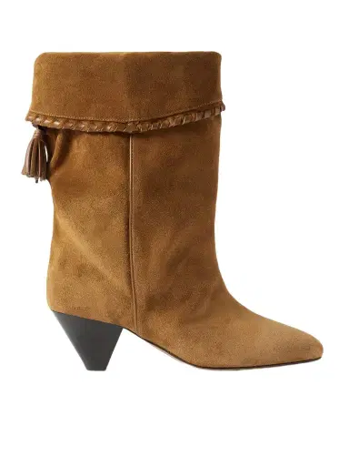Isabel Marant Dalby Tasseled Leather-trimmed Suede Ankle Boots | Thumbnail 1 Isabel Marant Dalby Tasseled Leather-trimmed Suede Ankle Boots | Thumbnail 1