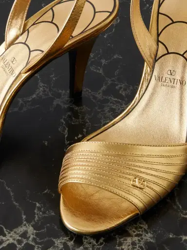 Valentino Garavani Ladycrush 85 Embellished Metallic Leather Sandals | Thumbnail 4 Valentino Garavani Ladycrush 85 Embellished Metallic Leather Sandals | Thumbnail 4