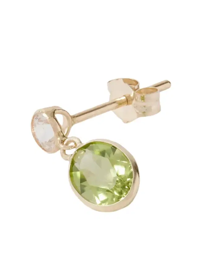 Sunny 14-karat Gold, Diamond And Peridot Single Earring