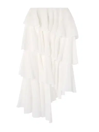 Alaïa Tiered Asymmetric Cotton Midi Skirt | Thumbnail 1