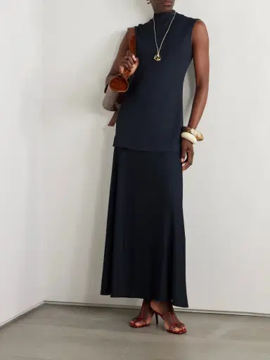 Jil Sander Layered Jersey Turtleneck Maxi Dress | Thumbnail 2 Jil Sander Layered Jersey Turtleneck Maxi Dress | Thumbnail 2