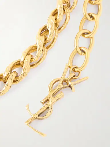 Saint Laurent Hammered Gold-tone Necklace | Thumbnail 4 Saint Laurent Hammered Gold-tone Necklace | Thumbnail 4