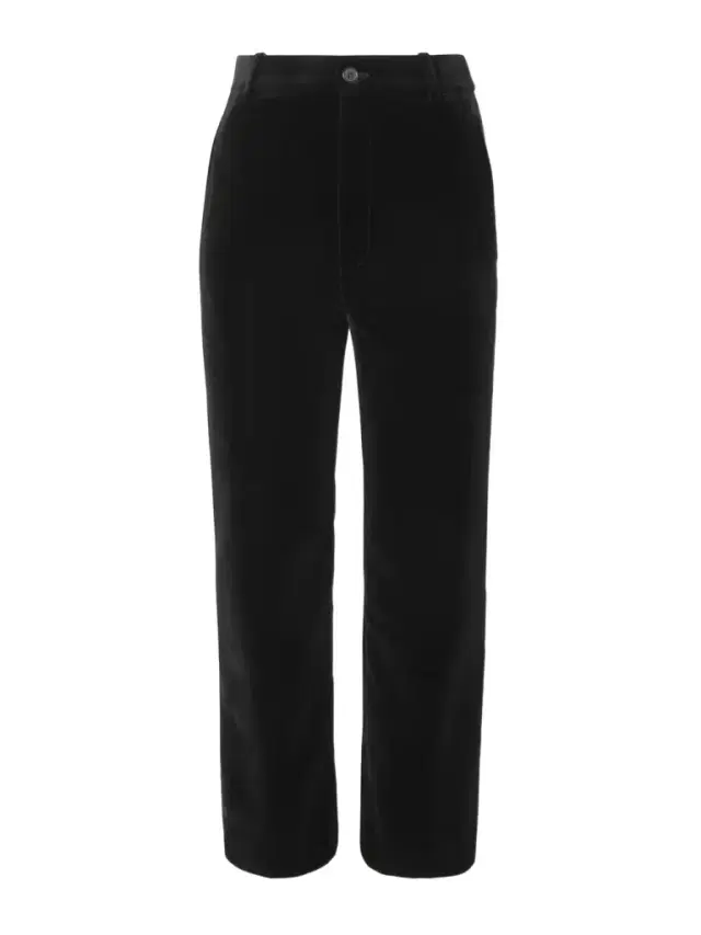 Cotton-velvet Cropped Slim-leg Pants
