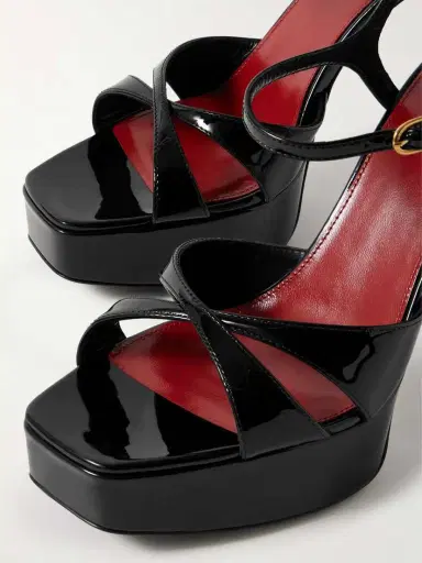 Saint Laurent Debbie Patent-leather Platform Sandals | Thumbnail 4 Saint Laurent Debbie Patent-leather Platform Sandals | Thumbnail 4