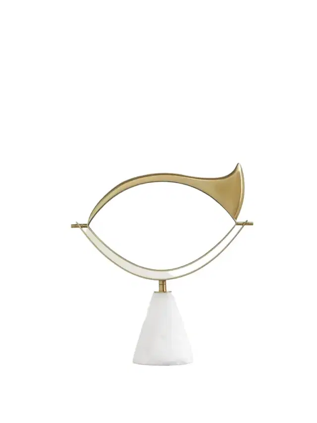 + Lito Gold-plated Porcelain Marble Vanity Mirror