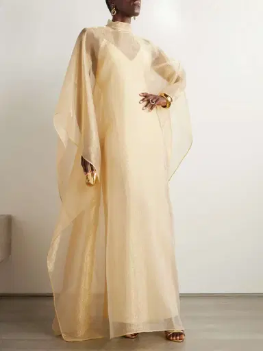 Taller Marmo Sphinx Draped Metallic Organza Gown | Thumbnail 2 Taller Marmo Sphinx Draped Metallic Organza Gown | Thumbnail 2