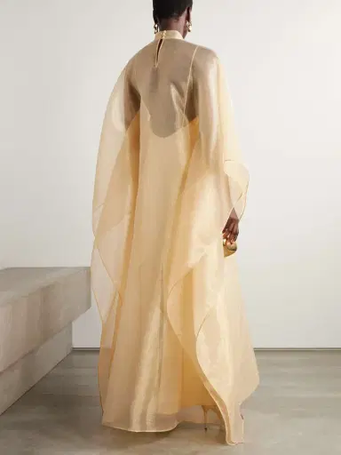 Taller Marmo Sphinx Draped Metallic Organza Gown | Thumbnail 3 Taller Marmo Sphinx Draped Metallic Organza Gown | Thumbnail 3