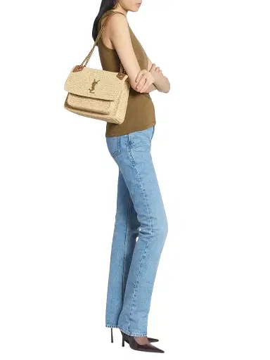 Saint Laurent Women's Niki Medium in Raffia Bag | Thumbnail 2 Saint Laurent Women's Niki Medium in Raffia Bag | Thumbnail 2
