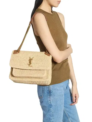 Saint Laurent Women's Niki Medium in Raffia Bag | Thumbnail 3 Saint Laurent Women's Niki Medium in Raffia Bag | Thumbnail 3