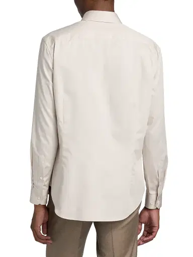 Giorgio Armani Men's Cotton Sport Shirt - Tan - Size 15.5 | Thumbnail 5