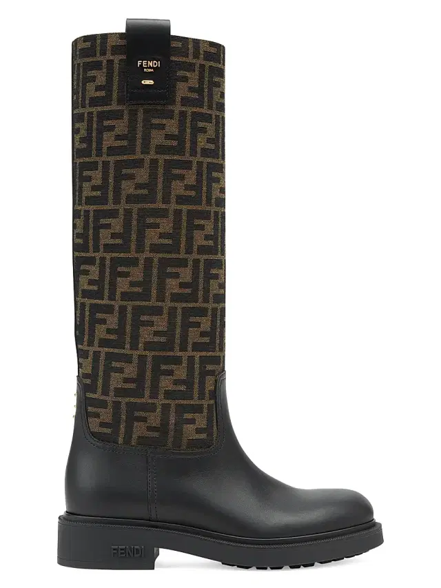 Women's Filo FF Logo Boots - Tobacco Nero