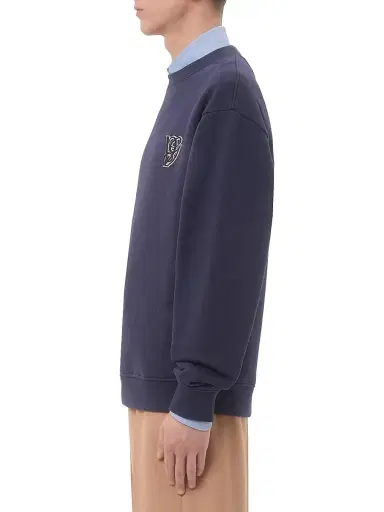 Valentino Garavani Men's Cotton Sweatshirt with VG Patch - Blue - Size Small | Thumbnail 3 Valentino Garavani Men's Cotton Sweatshirt with VG Patch - Blue - Size Small | Thumbnail 3