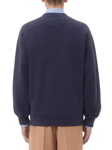Valentino Garavani Men's Cotton Sweatshirt with VG Patch - Blue - Size Small | Thumbnail 4 Valentino Garavani Men's Cotton Sweatshirt with VG Patch - Blue - Size Small | Thumbnail 4