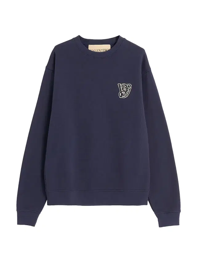 Men's Cotton Sweatshirt with VG Patch - Blue