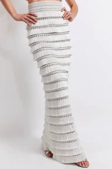 PatBo Metallic Fringe Maxi Skirt | Thumbnail 3