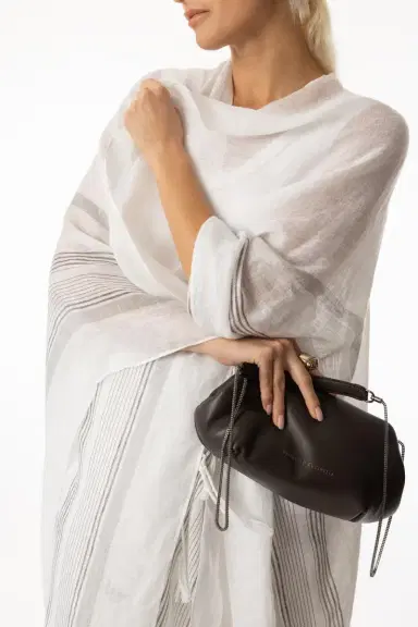 Brunello Cucinelli Long Lurex Poncho | Thumbnail 3