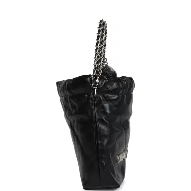 Chanel Chanel Mini 22 Bag Black Shiny Calfskin Brushed Silver Hardware | Thumbnail 4 Chanel Chanel Mini 22 Bag Black Shiny Calfskin Brushed Silver Hardware | Thumbnail 4