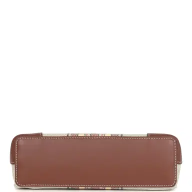Madison Avenue Couture Loro Piana Extra Pocket L19 Pouch Record and Caramel Sugar Canvas Stripes Gold Hardware | Thumbnail 6 Madison Avenue Couture Loro Piana Extra Pocket L19 Pouch Record and Caramel Sugar Canvas Stripes Gold Hardware | Thumbnail 6