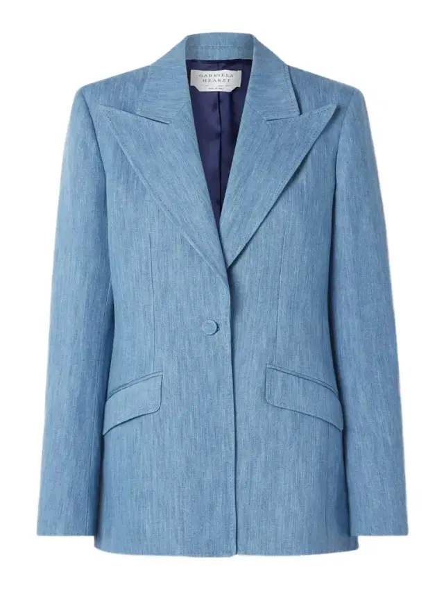 Leiva Cotton And Linen-blend Chambray Blazer