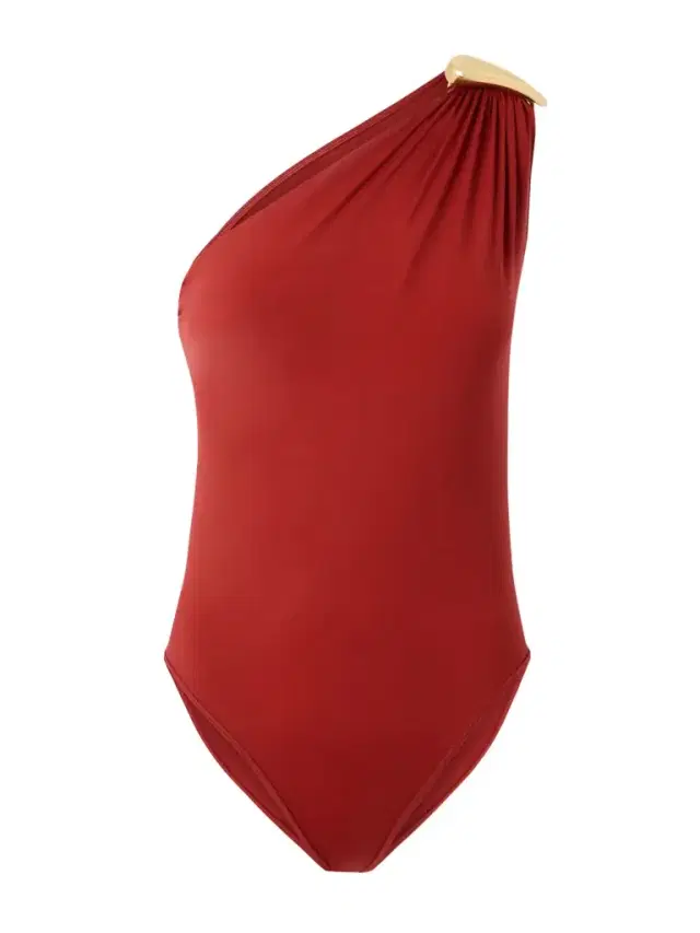 One-shoulder Embellished Swimsuit