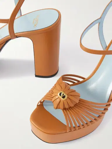 Valentino Garavani Embellished Leather Platform Sandals | Thumbnail 4