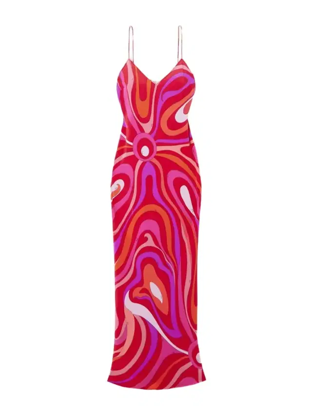Marmo Printed Silk Crepe De Chine Maxi Dress