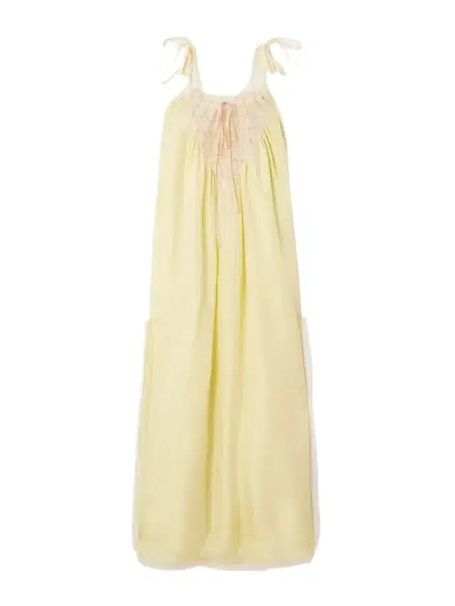 Gathered Lace-trimmed Silk-habotai Midi Dress