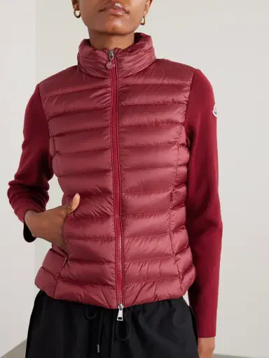 Moncler Appliquéd Wool-blend And Quilted Shell Down Cardigan | Thumbnail 3