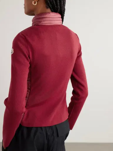 Moncler Appliquéd Wool-blend And Quilted Shell Down Cardigan | Thumbnail 4