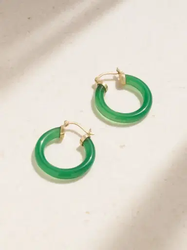 Mateo 14-karat Gold Chalcedony Hoop Earrings | Thumbnail 1