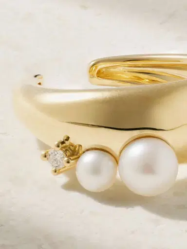 Mizuki 14-karat Gold, Pearl And Diamond Ear Cuff | Thumbnail 3 Mizuki 14-karat Gold, Pearl And Diamond Ear Cuff | Thumbnail 3