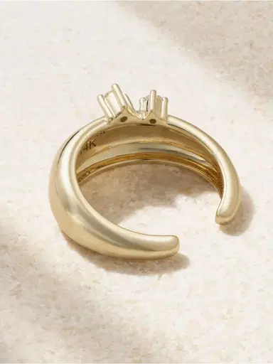Mizuki 14-karat Gold Diamond Single Ear Cuff | Thumbnail 3