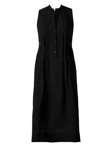 Miraclesuit Swim Women's Pleated Linen Cover-Up Dress - Black - Size Large | Thumbnail 1 Miraclesuit Swim Women's Pleated Linen Cover-Up Dress - Black - Size Large | Thumbnail 1