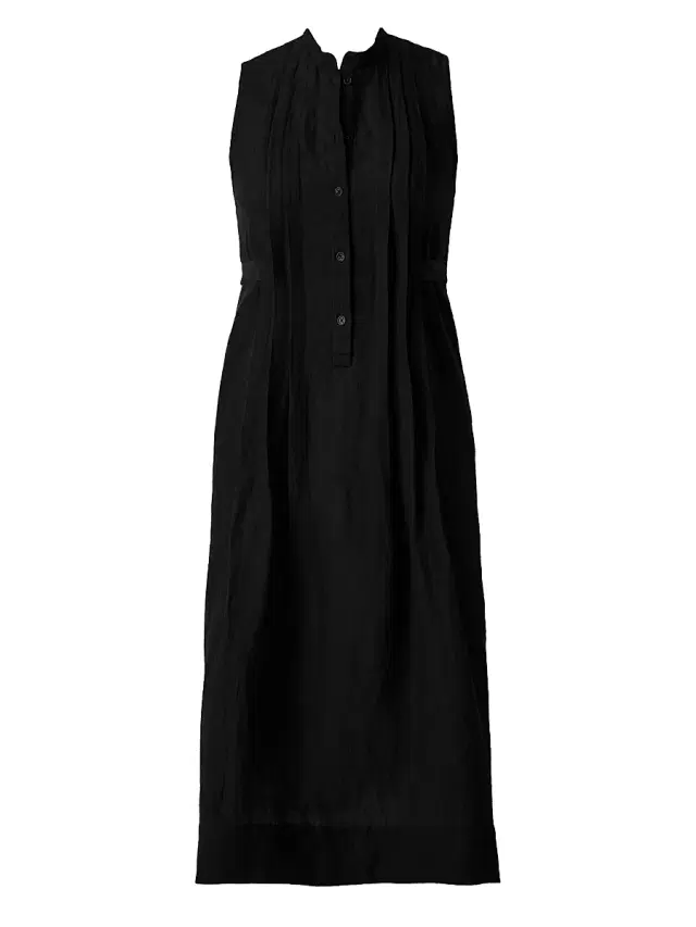 Miraclesuit Swim Women's Pleated Linen Cover-Up Dress - Black