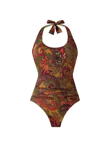 Miraclesuit Swim Women's Perissa Rock Halterneck Paisley One-Piece Swimsuit | Thumbnail 1 Miraclesuit Swim Women's Perissa Rock Halterneck Paisley One-Piece Swimsuit | Thumbnail 1