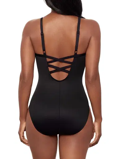 Miraclesuit Swim Women's Fiore Di Luna Temptation Floral One-Piece Swimsuit - Black And White - Size 16 | Thumbnail 4 Miraclesuit Swim Women's Fiore Di Luna Temptation Floral One-Piece Swimsuit - Black And White - Size 16 | Thumbnail 4