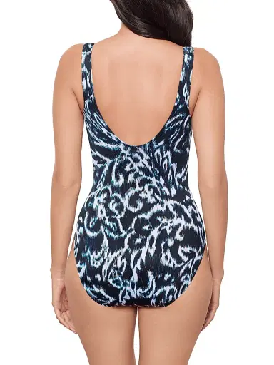 Miraclesuit Swim Women's Adorn Bella Printed One-Piece Swimsuit - Black And White - Size 16 | Thumbnail 3