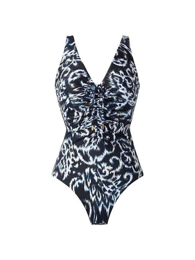 Miraclesuit Swim Women's Adorn Bella Printed One-Piece Swimsuit - Black And White