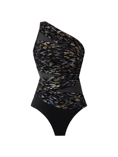 Miraclesuit Swim Women's Sparkle Plenty Jena One-Shoulder One-Piece Swimsuit - Black Multi - Size 16 | Thumbnail 1 Miraclesuit Swim Women's Sparkle Plenty Jena One-Shoulder One-Piece Swimsuit - Black Multi - Size 16 | Thumbnail 1