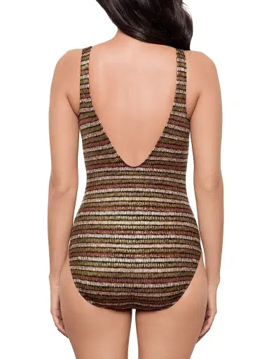 Miraclesuit Swim Women's Sparkle Sands Odyssey Metallic Striped One-Piece Swimsuit - Black Multi - Size 16 | Thumbnail 4 Miraclesuit Swim Women's Sparkle Sands Odyssey Metallic Striped One-Piece Swimsuit - Black Multi - Size 16 | Thumbnail 4
