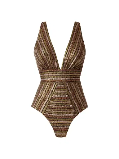 Miraclesuit Swim Women's Sparkle Sands Odyssey Metallic Striped One-Piece Swimsuit - Black Multi - Size 16 | Thumbnail 1 Miraclesuit Swim Women's Sparkle Sands Odyssey Metallic Striped One-Piece Swimsuit - Black Multi - Size 16 | Thumbnail 1