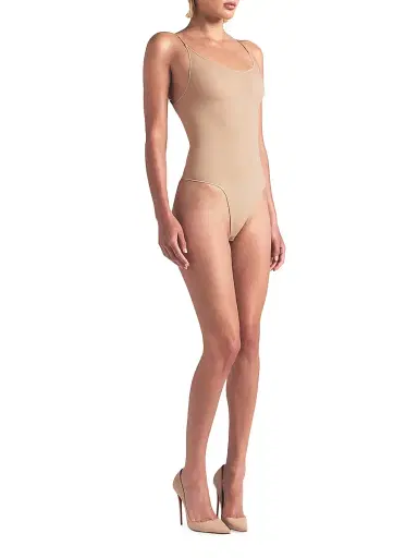 Skims Women's Sheer Seamless Thong Bodysuit - Clay - Size XXS | Thumbnail 2 Skims Women's Sheer Seamless Thong Bodysuit - Clay - Size XXS | Thumbnail 2