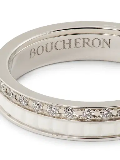 Boucheron Women's Quatre White Edition 18K White Gold, 0.26 TCW Diamond & HyCeram Wedding Band - White Gold | Thumbnail 3 Boucheron Women's Quatre White Edition 18K White Gold, 0.26 TCW Diamond & HyCeram Wedding Band - White Gold | Thumbnail 3