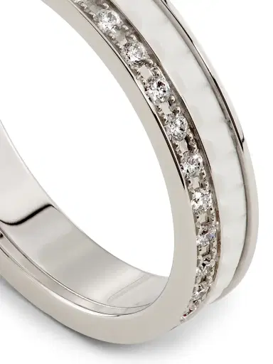 Boucheron Women's Quatre White Edition 18K White Gold, 0.26 TCW Diamond & HyCeram Wedding Band - White Gold | Thumbnail 4 Boucheron Women's Quatre White Edition 18K White Gold, 0.26 TCW Diamond & HyCeram Wedding Band - White Gold | Thumbnail 4
