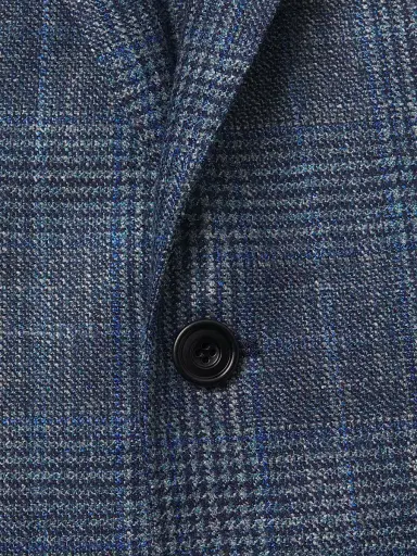 Sartorio Napoli Men's Plaid Wool-Silk Jacket - Blue Pattern - Size 48 | Thumbnail 6 Sartorio Napoli Men's Plaid Wool-Silk Jacket - Blue Pattern - Size 48 | Thumbnail 6