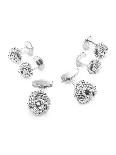 Tateossian Men's Braided Cuff Links & Shirt Studs Set | Thumbnail 1 Tateossian Men's Braided Cuff Links & Shirt Studs Set | Thumbnail 1