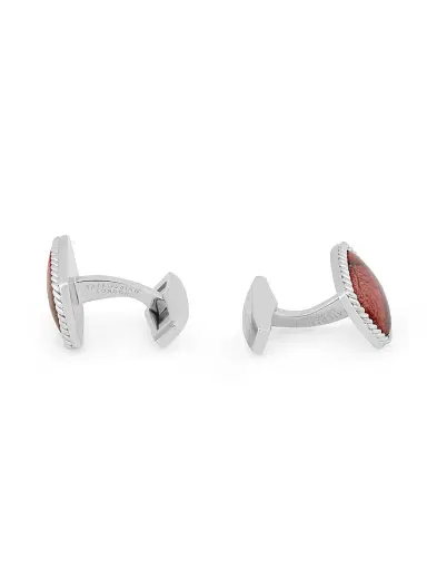 Tateossian Men's Noreena Jasper & Rhodium Plated Sterling Silver Cufflinks - Red Rhodium | Thumbnail 2