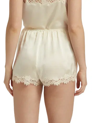 DÔEN Women's Iona Lace-Trimmed Silk Shorts - Sea Salt - Size XXS | Thumbnail 5 DÔEN Women's Iona Lace-Trimmed Silk Shorts - Sea Salt - Size XXS | Thumbnail 5