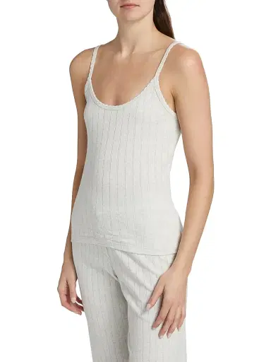 Leset Women's Pointelle Classic Tank Top - Cloud Melange | Thumbnail 4