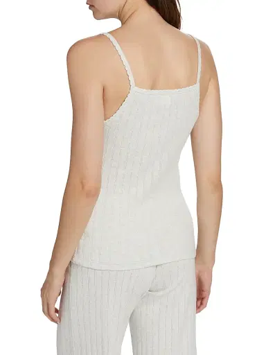 Leset Women's Pointelle Classic Tank Top - Cloud Melange | Thumbnail 5